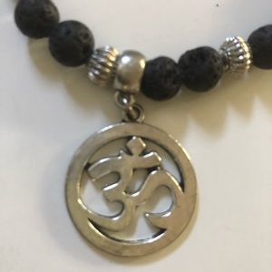 New elastic beaded bracelet with yoga Om charm